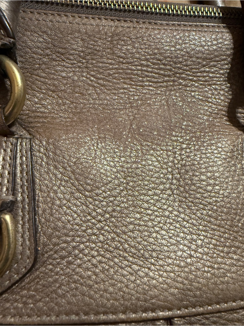 Coach Bronze Leather Shoulder Handbag with Gold Hardware - Picture 13 of 13